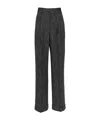Alberta Ferretti Grey Front Pleats Pants In Black