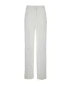 Alberta Ferretti White High Waist Pants With Concealed Closure In Silk Blend Woman In White