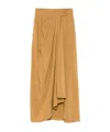 Alberta Ferretti Draped Maxi Skirt In Brown
