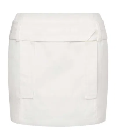 Alberta Ferretti Belt Loop Skirt In White