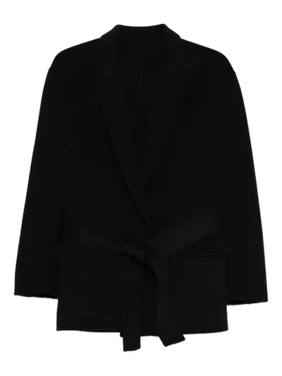 Alberta Ferretti Belted Blazer In Black
