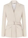 Alberta Ferretti Belted Blazer In Neutrals