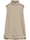 Alberta Ferretti Tech Cotton Wr Cape In Neutrals