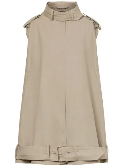 Alberta Ferretti Belted Cape In Beige