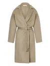 Alberta Ferretti Belted Coat In Metallic