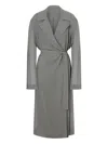 Alberta Ferretti Belted Coat In Gray