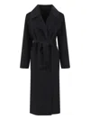 Alberta Ferretti Belted Coat In Black
