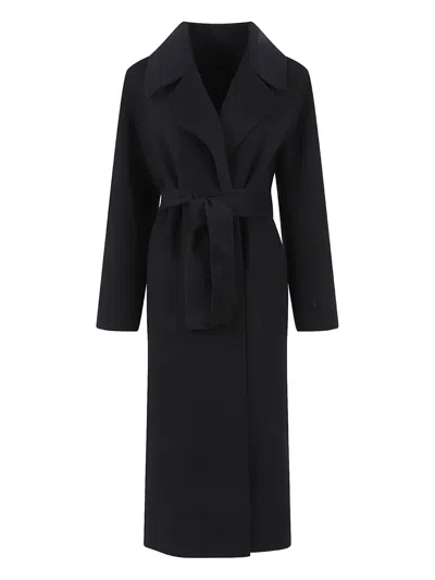 Alberta Ferretti Belted Coat In Black