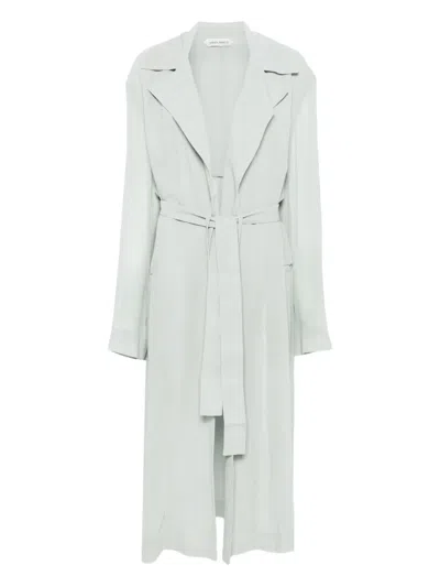 Alberta Ferretti Belted Coat In Gray