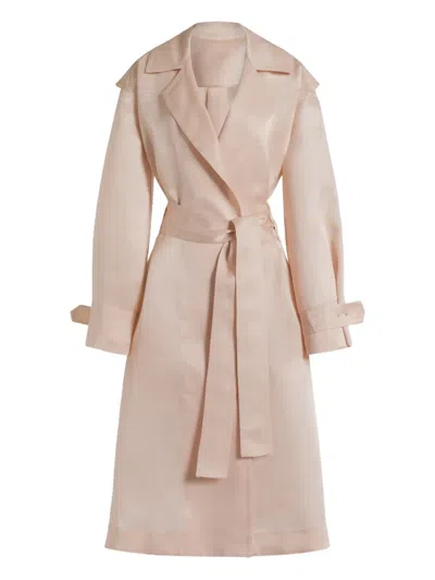 Alberta Ferretti Belted Coat In Pink