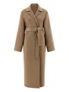 Alberta Ferretti Double Cloth Coat Coats And Trench Coats Beige In Brown