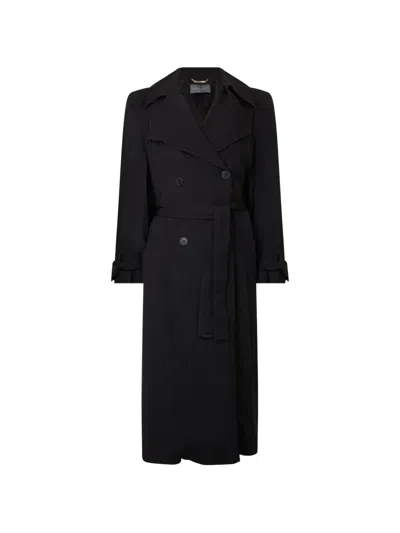 Alberta Ferretti Belted Double-breasted Coat In Black