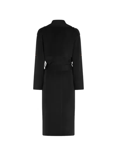 Alberta Ferretti Belted Double-breasted Coat In Black