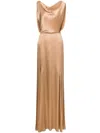 Alberta Ferretti Belted Gown In Neutrals