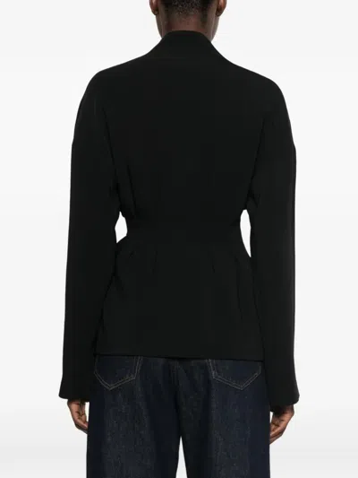 Alberta Ferretti Belted Jacket In Black