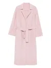 Alberta Ferretti Belted Lapels Coat In Pink
