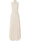 Alberta Ferretti Belted Maxi Dress In Neutrals