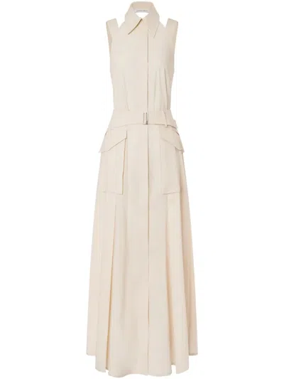 Alberta Ferretti Belted Maxi Dress In Neutrals