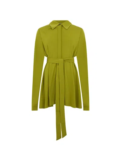 Alberta Ferretti Belted Shirt In Multi