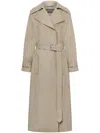 Alberta Ferretti Belted Trench Coat In Neutrals