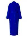 Alberta Ferretti Belted Wrap Coat In Blue