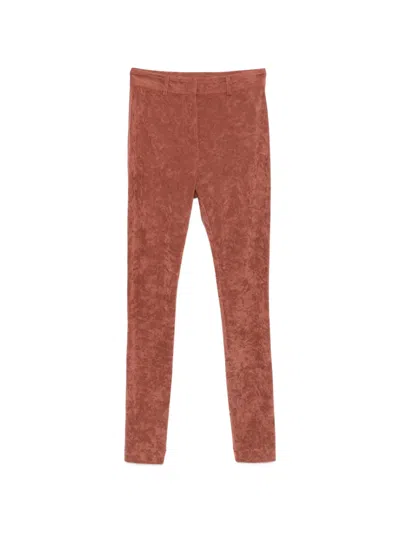 Alberta Ferretti Belt-loop Trousers In Brown
