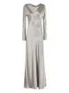 Alberta Ferretti Abito Raso Lucido In Gray