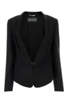 Alberta Ferretti Blazer Tailored Front Pockets In Nero