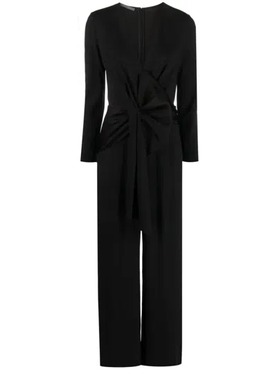 ALBERTA FERRETTI BLACK ACETATE BLEND JUMPSUIT