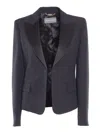 Alberta Ferretti Black Blazer In Multi