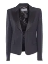 Alberta Ferretti Black Blazer In Multicolor