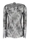 Alberta Ferretti Alberta Ferreti Lace Ls T-shirt In Gray
