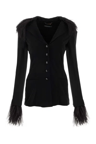 ALBERTA FERRETTI BLACK CREPE BLAZER