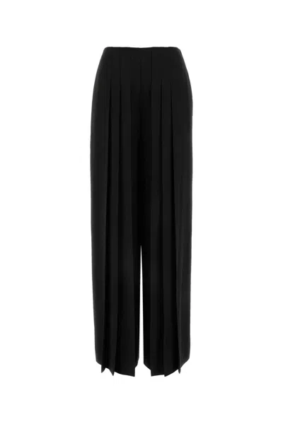 ALBERTA FERRETTI BLACK CREPE WIDE-LEG PANT