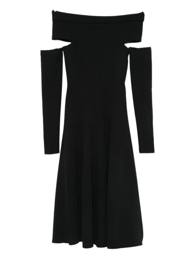 Alberta Ferretti Black Cut-out Midi Dress