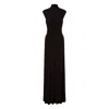 Alberta Ferretti Womens Black Draped Sleeveless Stretch-woven Maxi Dress In Black