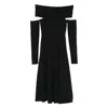 Alberta Ferretti Black Cut-out Midi Dress  In Black
