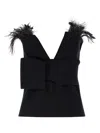 Alberta Ferretti High Waist Straight Leg Trousers With Crease Detailing In Black