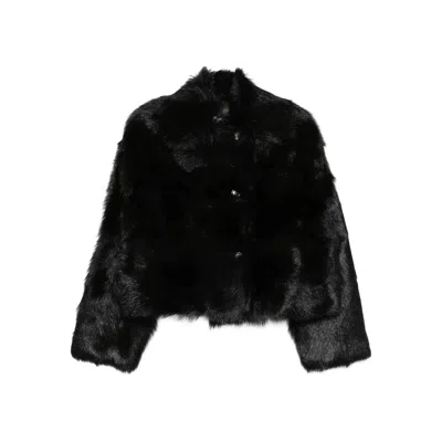 ALBERTA FERRETTI ALBERTA FERRETTI BLACK JACKETS - FAUX FUR & SHEARLING JACKETS WOMEN