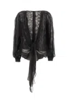 Alberta Ferretti Lace And Silk Blouse With Cut-out Sleeves In A0555