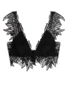 Alberta Ferretti Floral-embroidered Top In Black