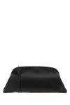Alberta Ferretti Women Black Handbag With Removable Handle And Clasp Closure In Leather Woman In Black