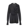 Alberta Ferretti Black Long-sleeved Cardigan With Sculptural Rosettes In Black