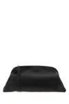 Alberta Ferretti Women Black Handbag With Removable Handle And Clasp Closure In Leather Woman In Black