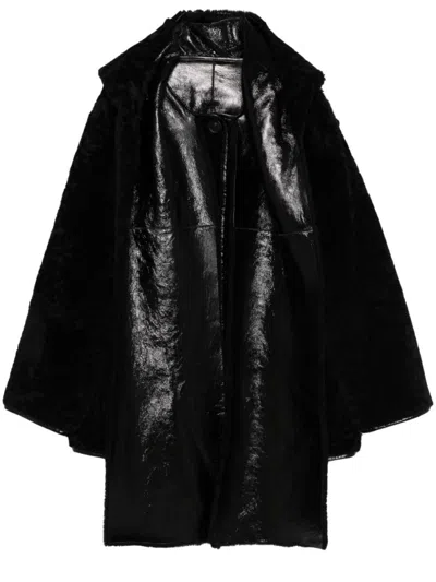 ALBERTA FERRETTI ALBERTA FERRETTI BLACK REVERSIBLE SHORT COAT