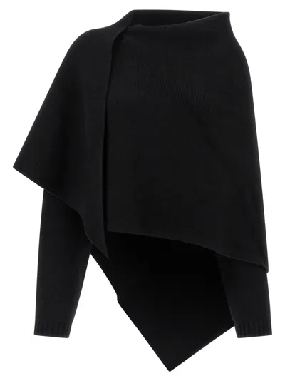 ALBERTA FERRETTI BLACK SHAWL CARDIGAN
