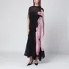 Alberta Ferretti Black Silk Dress With Orchid Print In Animal Print