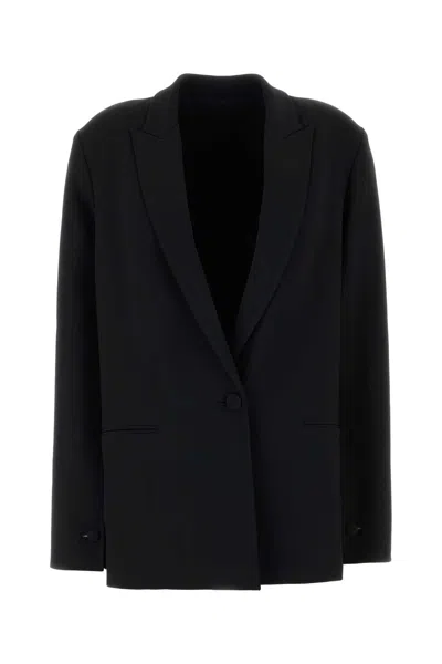 ALBERTA FERRETTI BLACK STRETCH CREPE BLAZER