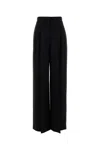 Alberta Ferretti Black Stretch Crepe Wide-leg Pant In Black