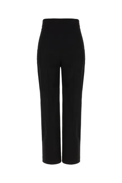 Alberta Ferretti Black Stretch Wool Blend Pants